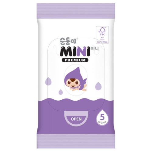 순둥이 미니 프리미엄 물티슈 리필형 5매