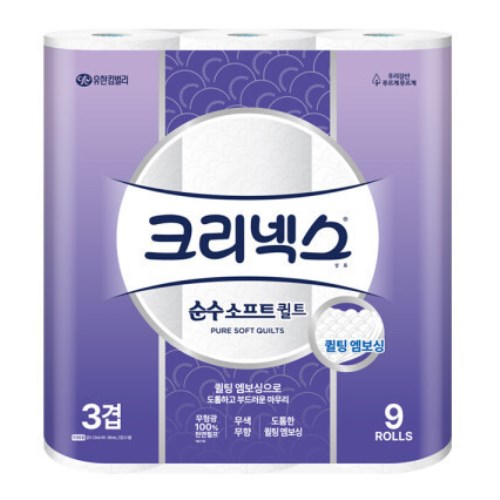 크리넥스 순수 소프트 퀼트 25m (9롤)