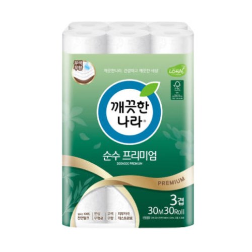 깨끗한나라 순수 프리미엄 30m (30롤)