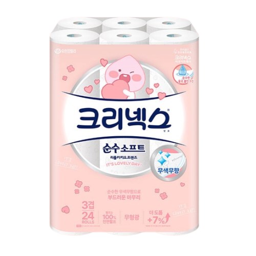 크리넥스 순수 소프트 카카오 28m (24롤)