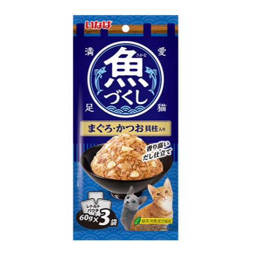이나바 캣 챠오 생선가득 파우치 참치&가다랑어&가리비관자 TCR-176 180g (60g x 3p)