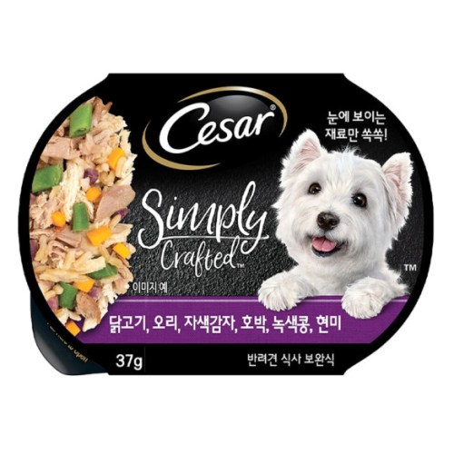 시저 심플리 크래프티드 닭, 오리, 자색감자, 호박, 녹색콩, 현미 캔 37g