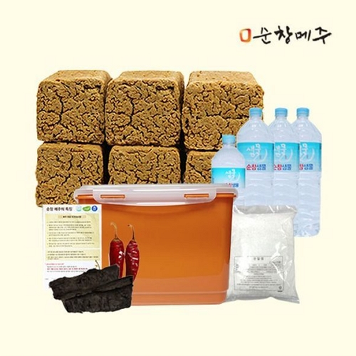 순예담 순창 메주 장 담그기 세트 4.2kg (6덩이) + 누름독