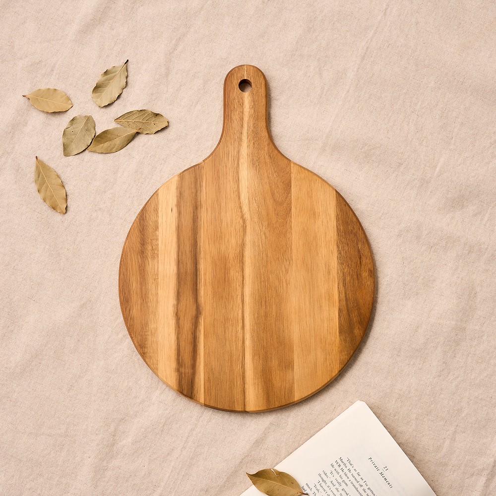 모던하우스 아카시아 딥우드 피자 서빙트레이 28Ccm