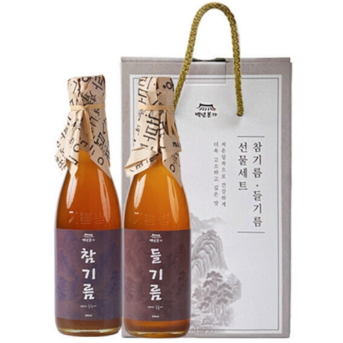 참담 백년본가 참기들 들기름 350ml 2병 선물세트