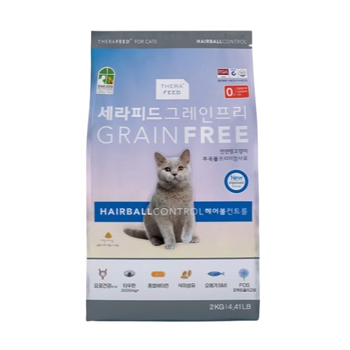 대주펫푸드 세라피드 그레인프리 캣 헤어볼관리 2kg