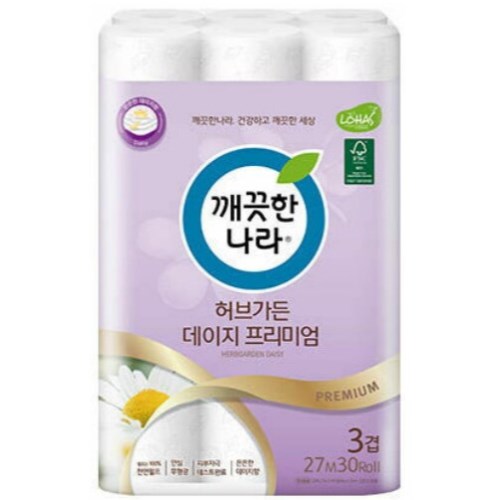 깨끗한나라 허브가든 데이지 프리미엄 27m (30롤)