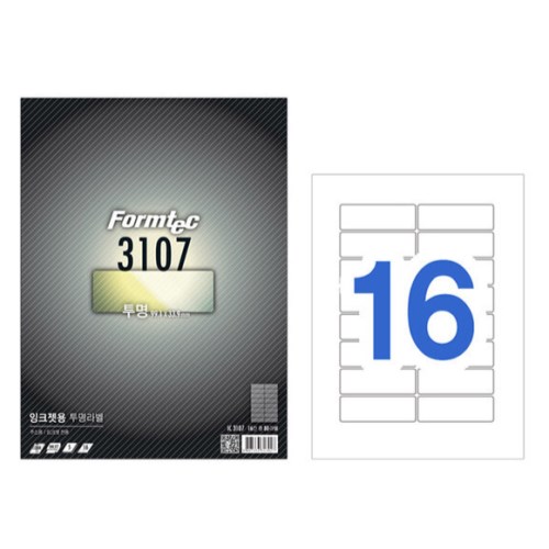 폼텍  잉크젯용 투명 라벨 3107