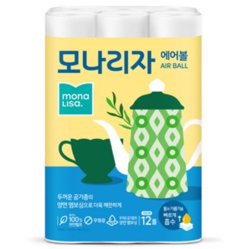 모나리자 에어볼 키친타월 150매 (12입)