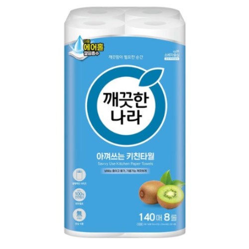 깨끗한나라 아껴쓰는 키친타월 140매 (8입)