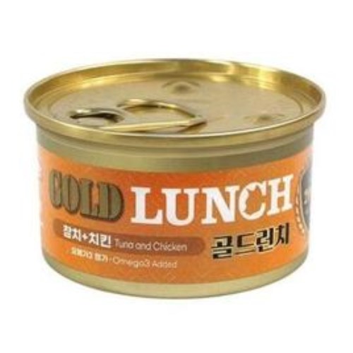 드림펫푸드 프리미엄 골드 런치 참치+치킨 캔 80g
