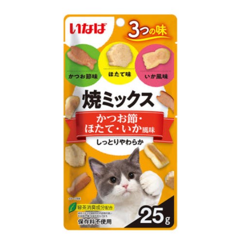 이나바 캣 챠오 야끼믹스 가다랑어포&가리비&오징어 QSC-121 25g