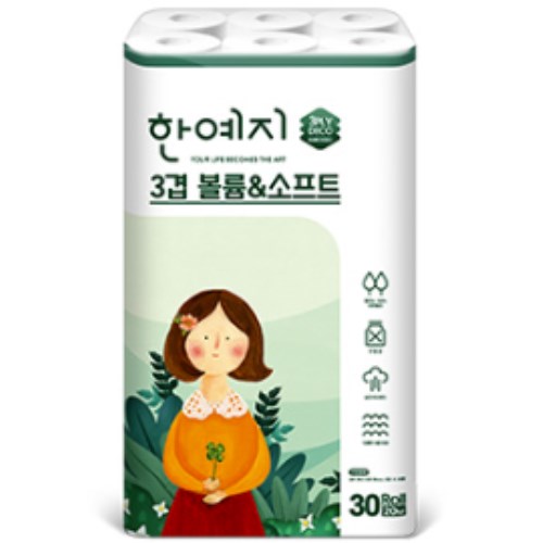 한예지 3겹 볼륨 앤 소프트 20m (30롤)