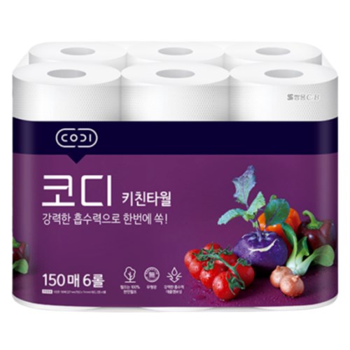 코디 키친타월 150매 (6입)