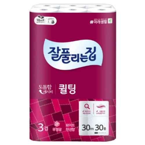  잘풀리는집 퀼팅 27m (30롤) [2팩]