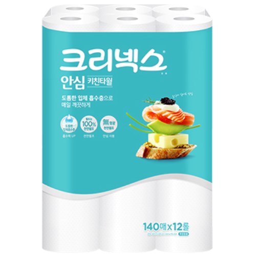 크리넥스 안심 키친타월 140매 (12입)