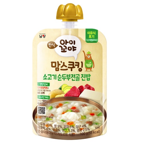 남양유업 맘스쿠킹 순두부찌개 진밥 100g