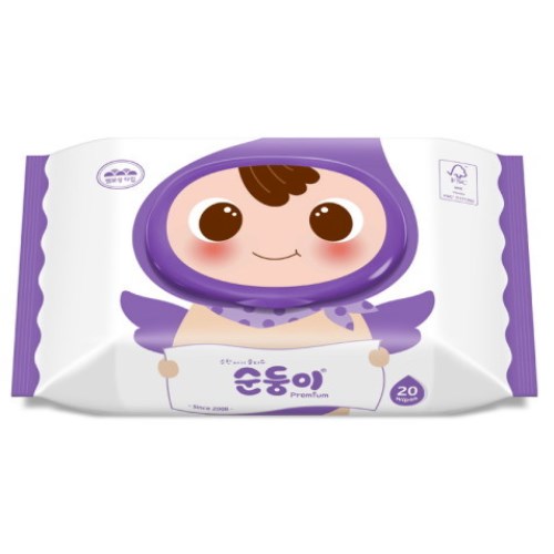순둥이 프리미엄 엠보싱 물티슈 캡형 20매