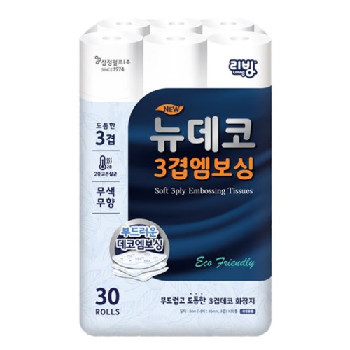 리빙 뉴데코 3겹엠보싱 30m (30롤) [1팩] - 에누리 가격비교