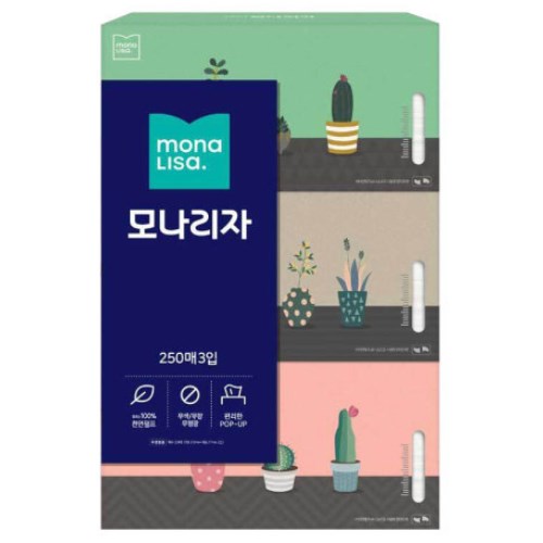 모나리자 미용티슈 250매 (3입)