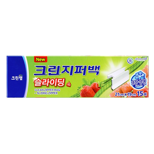 크린랲  크린지퍼백 슬라이딩 21x19cm (소) 15매