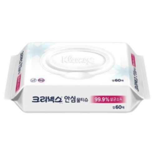 크리넥스 안심 물티슈 캡형 60매