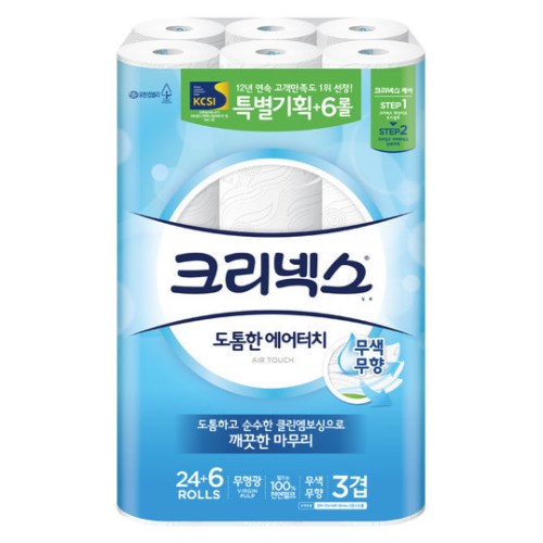 크리넥스 도톰한 에어터치 27m (30롤)