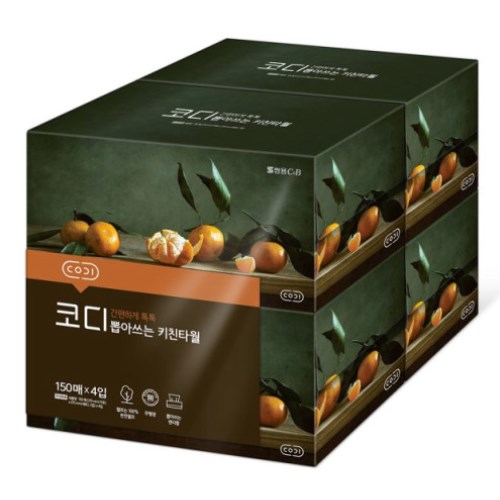 코디 뽑아쓰는 키친타월 150매 (4입)