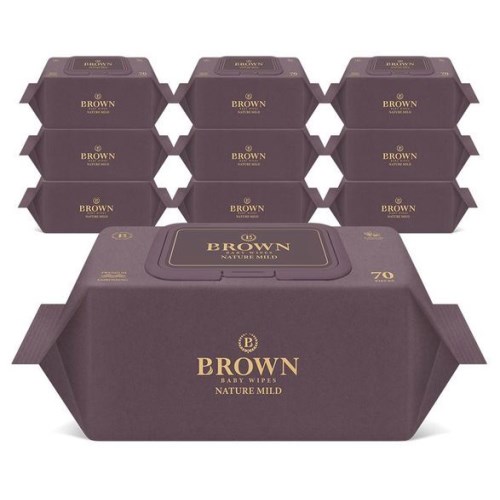 브라운 네이처 마일드 물티슈 캡형 70매
