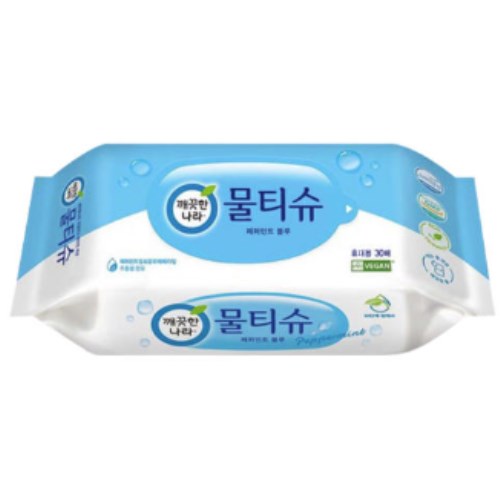 깨끗한나라 페퍼민트 블루 물티슈 리필형 30매