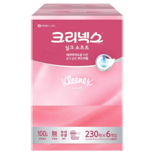 크리넥스 실크소프트 미용티슈 230매 (6입)
