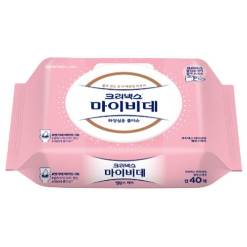 크리넥스 마이비데 밸런스케어 화장실용 물티슈 캡형 40매