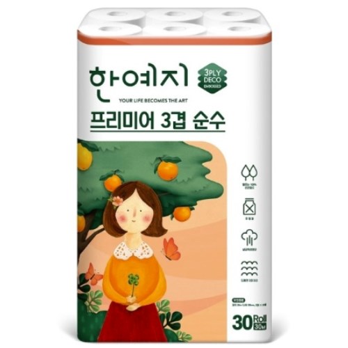 한예지 프리미어 3겹 순수 30m (30롤)