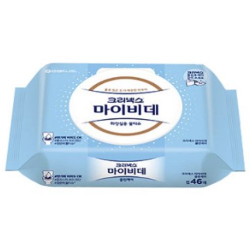 크리넥스 마이비데 클린케어 화장실용 물티슈 캡형 42매
