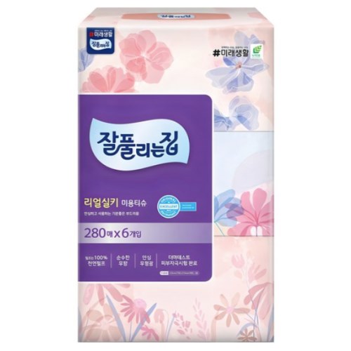 잘풀리는집 리얼실키 미용티슈 280매 (6입)