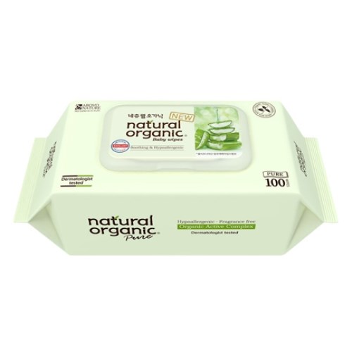 네츄럴오가닉 퓨어 플레인 물티슈 스마트 캡형 100매