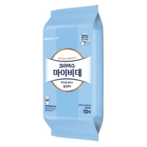 크리넥스 마이비데 클린케어 화장실용 물티슈 리필형 10매