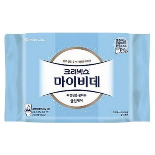 크리넥스 마이비데 클린케어 화장실용 물티슈 리필형 50매