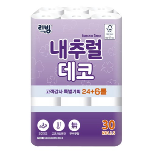리빙 내추럴 데코 20m (30롤) [4팩] - 에누리 가격비교