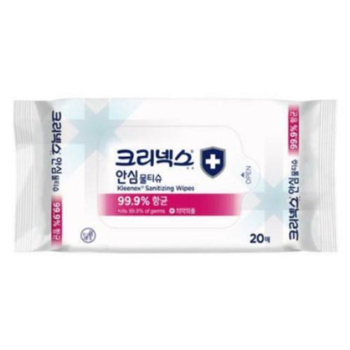 크리넥스 안심 물티슈 리필형 20매