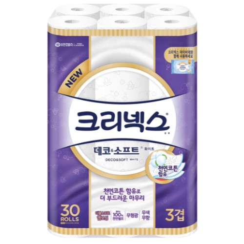 크리넥스 데코 앤 소프트 화이트 27m (30롤)