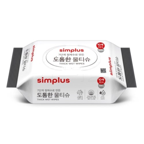 심플러스 도톰한 물티슈 캡형 110매
