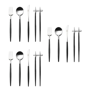 큐티폴 고아 블랙실버 4종 디너 커트러리세트