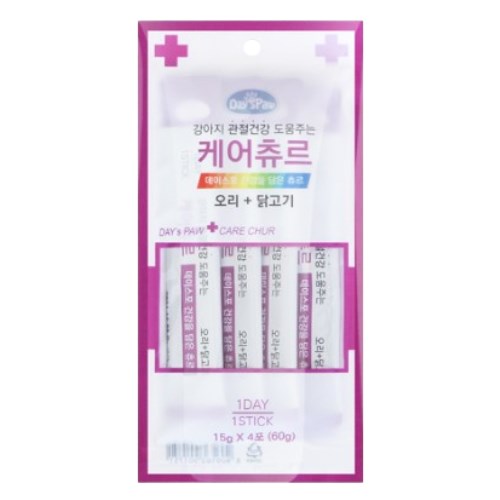 데이스포 독 케어츄르 오리+닭고기 60g (15g x 4p)