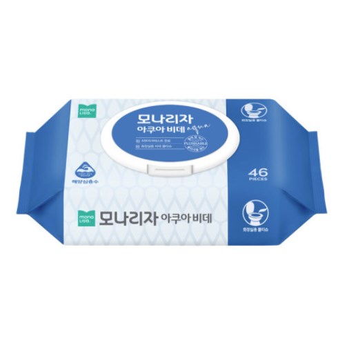 모나리자 아쿠아 비데 물티슈 캡형 46매