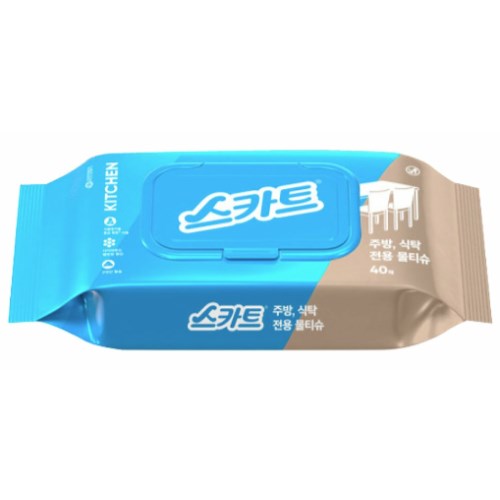 스카트 주방, 식탁 전용 물티슈 캡형 40매