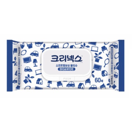 크리넥스 소프트 엠보싱 물티슈 캡형 60매