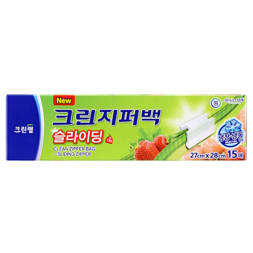 크린랲  슬라이딩 지퍼백 27x28cm (대) 15매