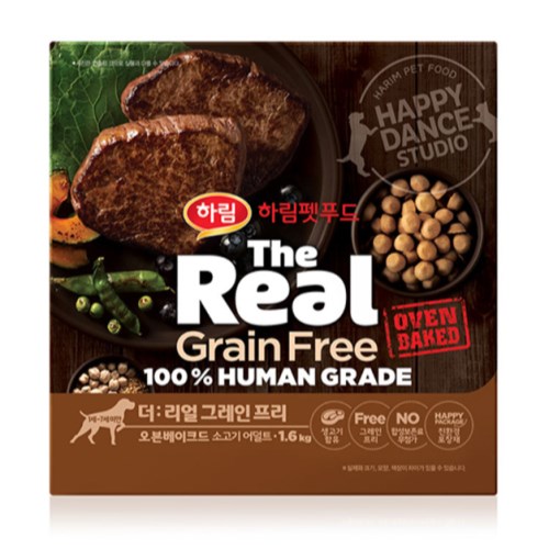 더리얼 독 그레인프리 오븐베이크드 소고기 어덜트 1.6kg