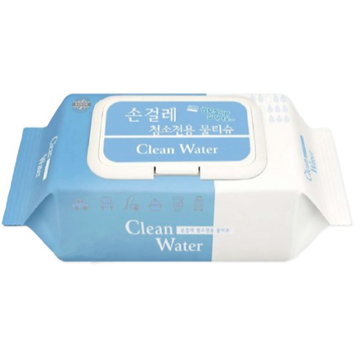 지크린텍 미엘 클린워터 손걸레 청소전용 물티슈 캡형 80매